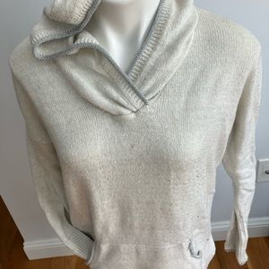 Elegant Hoodie  - white  with silver accents